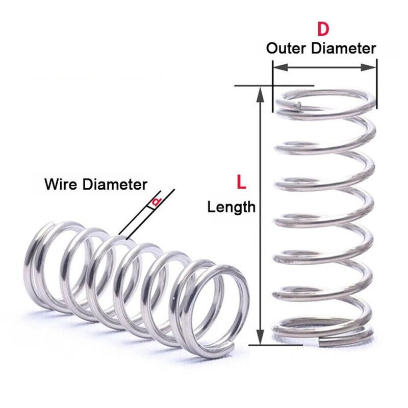 Customizable Compression Springs 304 Stainless Steel Wire Dia 0 4mm OD 3 12mm Length 5 300mm Size 50pcs 3x45mm - Image 3